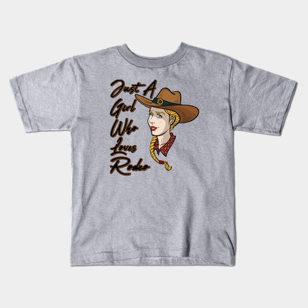 Just A Girl Shirt - Just A Girl Who Loves Rodeo Kids T-Shirt by RKP'sTees